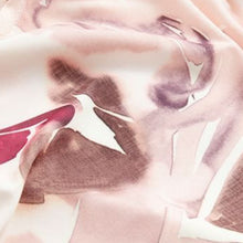 Load image into Gallery viewer, Pink Smudge Long Sleeve Crew Neck Cuff Blouse