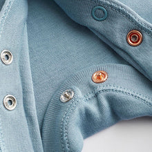 Load image into Gallery viewer, Petrol Blue Cotton Baby Sleepsuits 3 Pack (0-18mths)