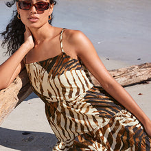 Load image into Gallery viewer, Animal Mini Tiered Cami Summer Dress