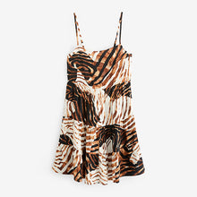 Load image into Gallery viewer, Animal Mini Tiered Cami Summer Dress