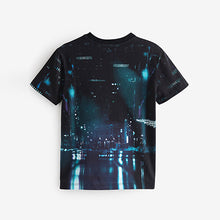 Load image into Gallery viewer, Neon Glowing Dinosaur All-Over Print Short Sleeve T-Shirt (3-12yrs)