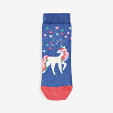 Load image into Gallery viewer, Pink 7 Pack Unicorn Cotton Rich Ankle Socks (Girls)