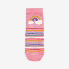 Load image into Gallery viewer, Pink 7 Pack Unicorn Cotton Rich Ankle Socks (Girls)