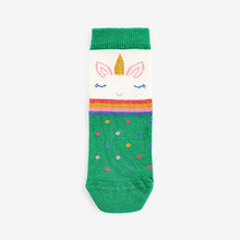 Load image into Gallery viewer, Pink 7 Pack Unicorn Cotton Rich Ankle Socks (Girls)