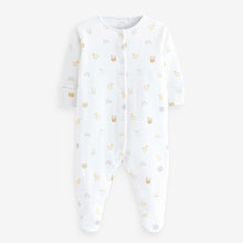 Load image into Gallery viewer, White Delicate Baby Sleepsuits 3 Pack (0-9-12mt)