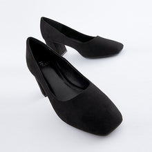 Load image into Gallery viewer, Black Forever Comfort® Square Toe Court Shoes