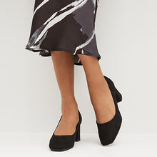 Load image into Gallery viewer, Black Forever Comfort® Square Toe Court Shoes