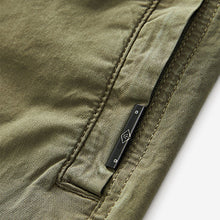 Load image into Gallery viewer, Khaki Green Regular Tapered Fit Stretch Utility Cargo Trousers