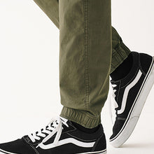 Load image into Gallery viewer, Khaki Green Regular Tapered Fit Stretch Utility Cargo Trousers