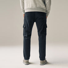 Load image into Gallery viewer, Black Motionflex Stretch Cargo Trousers