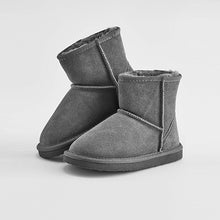 Load image into Gallery viewer, Grey Warm Lined Suede Slipper Boots (Older Boys)