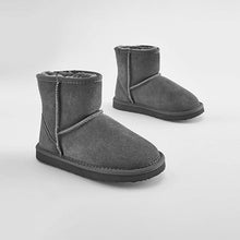 Load image into Gallery viewer, Grey Warm Lined Suede Slipper Boots (Older Boys)