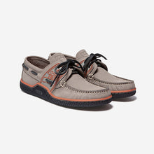 Load image into Gallery viewer, GLOBEK Men's Boat Shoes Leather Beige and Orange