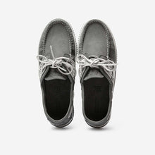 Load image into Gallery viewer, GLOBEK Men's Boat Shoes Grey Nubuck Leather