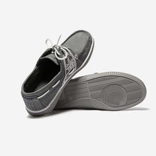 Load image into Gallery viewer, GLOBEK Men's Boat Shoes Grey Nubuck Leather
