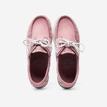 Load image into Gallery viewer, GLOBEK Men's Boat Shoes Pink Nubuck Leather