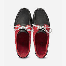 Load image into Gallery viewer, Men's Boat Shoes Sole Grip Leather Red and Blue