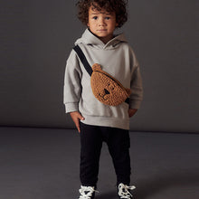 Load image into Gallery viewer, Pale Grey Teddy Bumbag Character Hoodie And Joggers Set (3mths-6yrs)