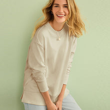 Load image into Gallery viewer, Neutral Essentials Longline Relaxed Fit Cotton Sweatshirt