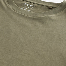 Load image into Gallery viewer, Green Khaki Slim Fit Essential Crew Neck Cotton T-Shirt