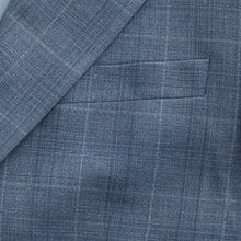 Load image into Gallery viewer, Blue Tailored Fit Wool Blend Check Jacket