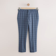 Load image into Gallery viewer, Blue Tailored Fit Wool Blend Check Trousers