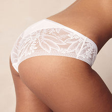 Load image into Gallery viewer, White Brazilian Lace And Microfibre Knickers