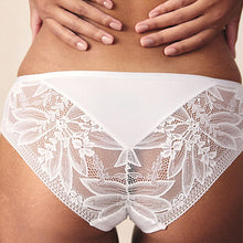 Load image into Gallery viewer, White Brazilian Lace And Microfibre Knickers
