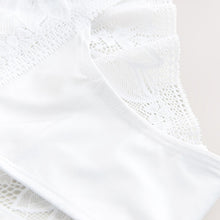 Load image into Gallery viewer, White Brazilian Lace And Microfibre Knickers