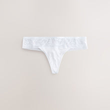 Load image into Gallery viewer, White Thong Lace And Microfibre Knickers