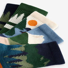 Load image into Gallery viewer, Multi Cushioned Footbed Cotton Rich Ribbed Tipped Socks 5 Pack