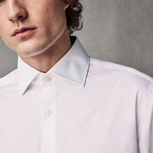 Load image into Gallery viewer, White Slim Fit 100% Cotton Textured Twill Shirt