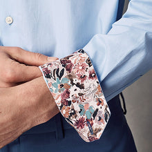 Load image into Gallery viewer, Blue Slim Fit 100% Cotton Textured Twill Shirt