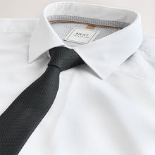 Load image into Gallery viewer, White/Black Regular Fit Shirt and Tie Pack