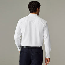 Load image into Gallery viewer, White Cotton Rich Trimmed Textured Shirt
