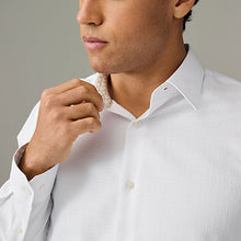 Load image into Gallery viewer, White Cotton Rich Trimmed Textured Shirt