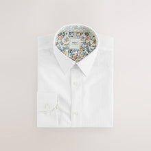 Load image into Gallery viewer, White Cotton Rich Trimmed Textured Shirt