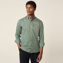 Load image into Gallery viewer, Seafoam Green Geometric Regular Fit Easy Iron Button Down Oxford Shirt
