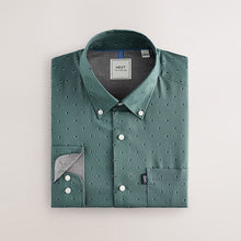 Load image into Gallery viewer, Seafoam Green Geometric Regular Fit Easy Iron Button Down Oxford Shirt