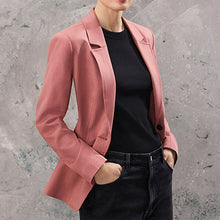 Load image into Gallery viewer, Pink Tailored Single Breasted Blazer With Wool