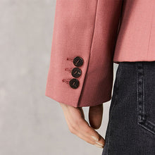 Load image into Gallery viewer, Pink Tailored Single Breasted Blazer With Wool