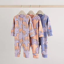 Load image into Gallery viewer, Lilac Purple Baby Footless Sleepsuits 3 Pack