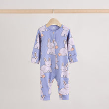 Load image into Gallery viewer, Lilac Purple Baby Footless Sleepsuits 3 Pack