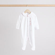 Load image into Gallery viewer, White Collar 3 Pack Baby Sleepsuits