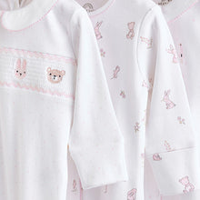 Load image into Gallery viewer, White Collar 3 Pack Baby Sleepsuits