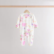 Load image into Gallery viewer, Pink 3 Pack Two Way Zip Baby Sleepsuits