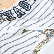 Load image into Gallery viewer, Blue/White Bunny 3 Pack Baby Sleepsuits