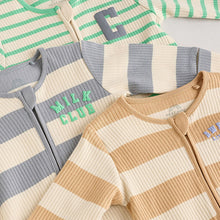 Load image into Gallery viewer, Milk Club Neutral 3 pack Baby Two Way Zip Footless Cotton Sleepsuits