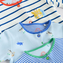 Load image into Gallery viewer, Blue Baby Embroidered Sleepsuits 3 Pack
