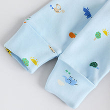 Load image into Gallery viewer, Blue Baby Embroidered Sleepsuits 3 Pack